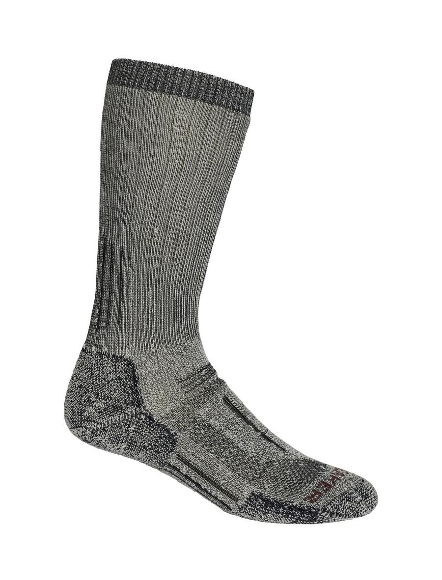 Jet Heather / Espresso Icebreaker Merino Mountaineer Mid Calf Men's Socks | AU 1037LISH